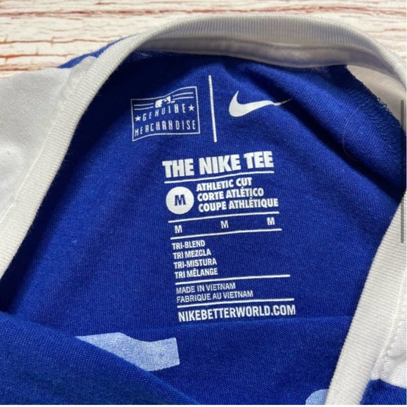Nike 3/4 Sleeve KC Royals Color Block Top Blue/White Size Medium - Picture 4 of 4